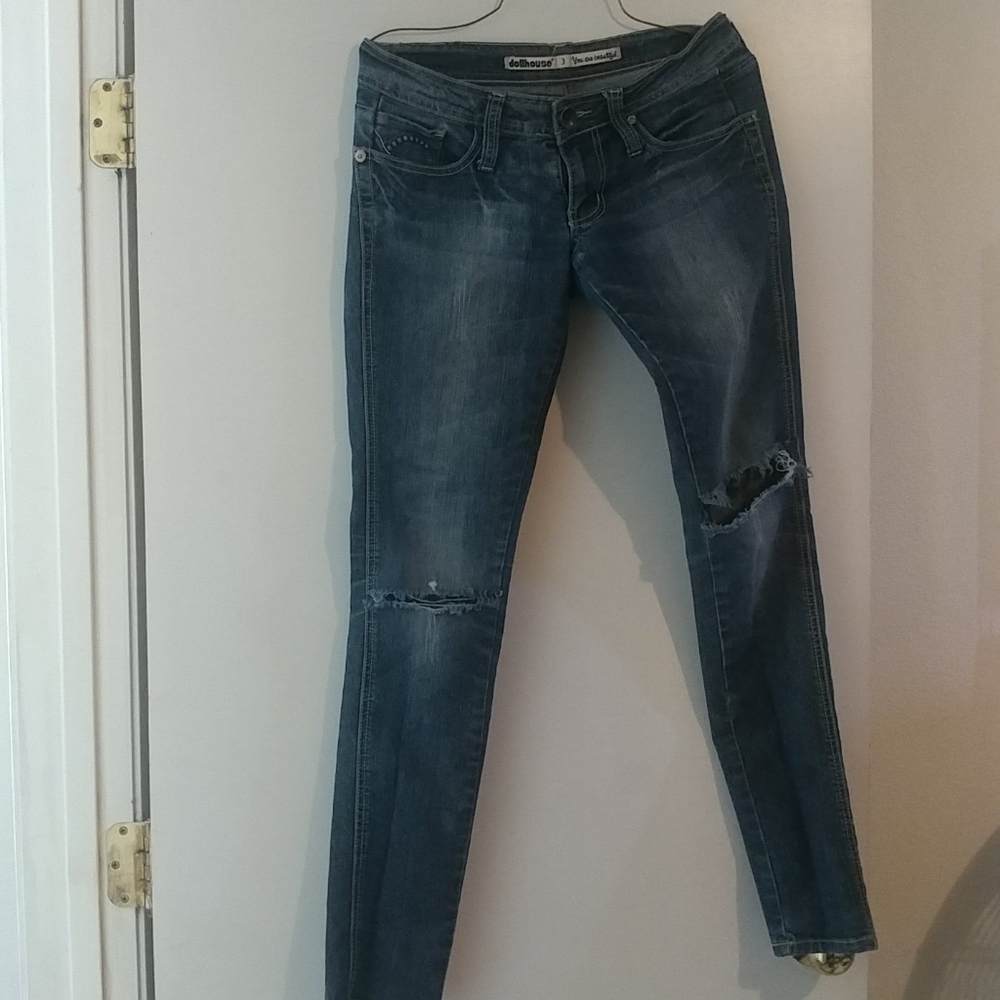 Dollhouse Size 3 Distressed Ripped Knee Jeans
